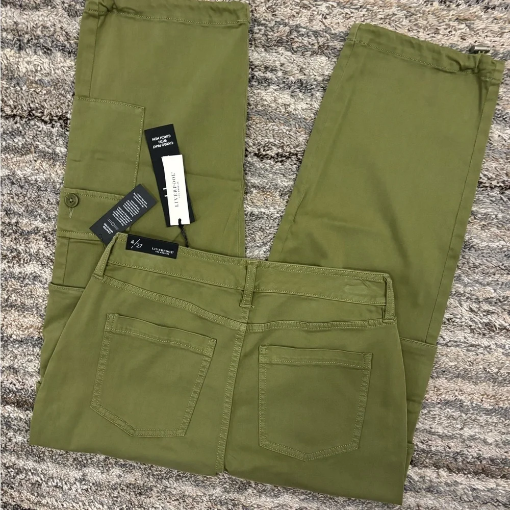 Liverpool Cargo Pant With Cinch Hem Sz 4/27 NWT | Liverpool Cropped Cargo Pants- - Picture 11 of 14